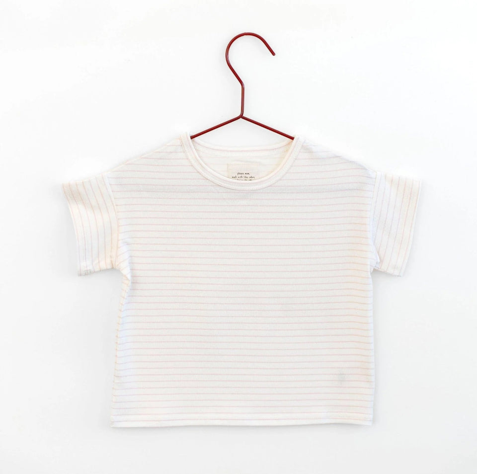 Please Mom Pink Pinstripe Tee