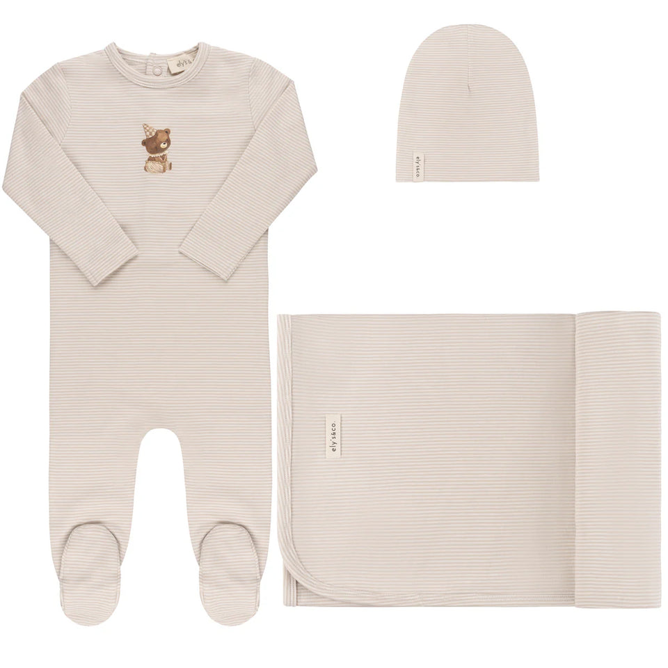 Ely’s & Co. Tan Organic Bear 3pc Set