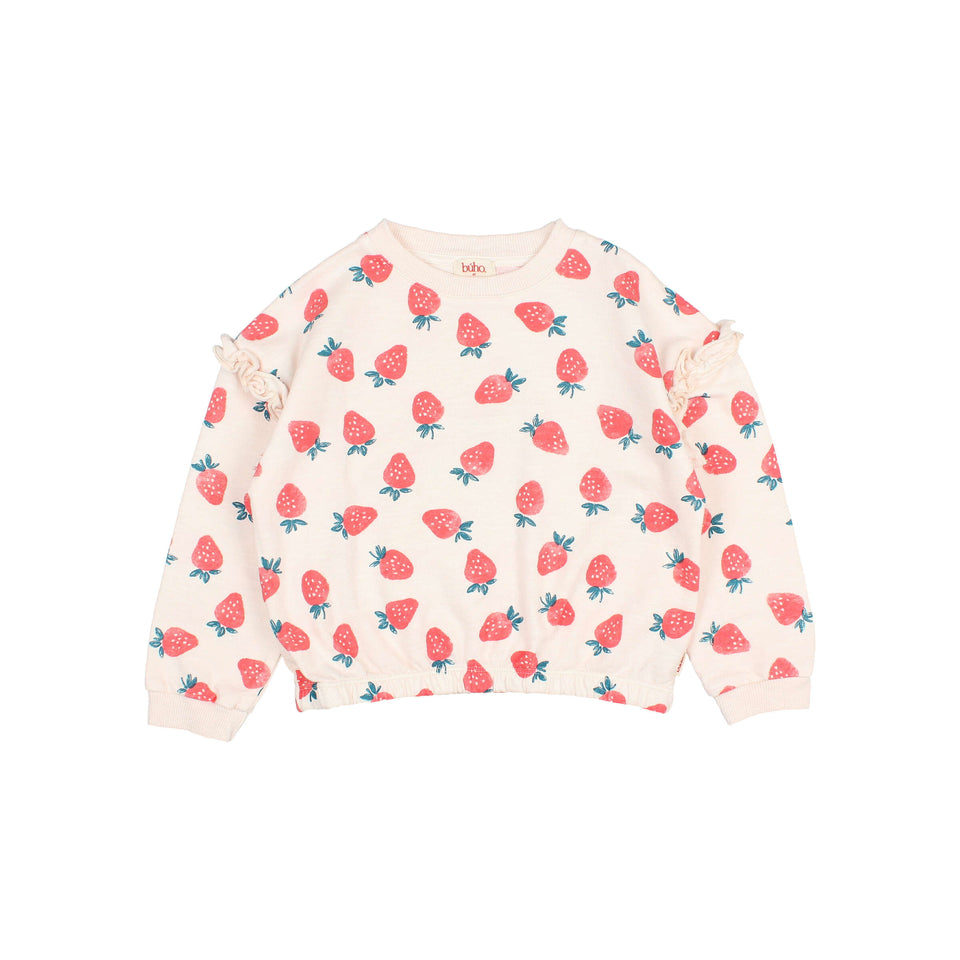 Buho Cream Pink Strawberry Sweatshirt
