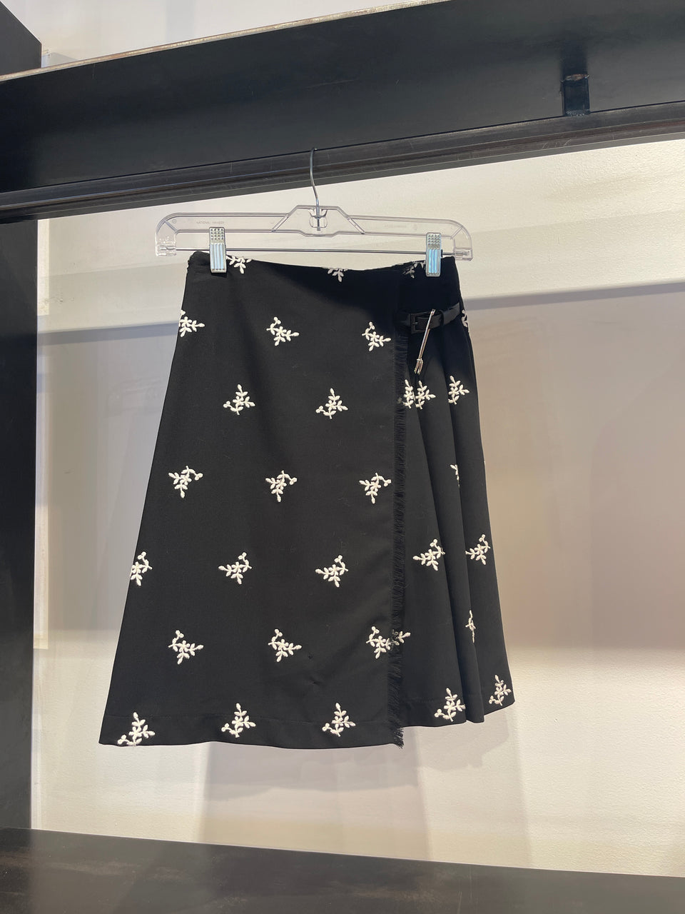 Piccola Ludo Nero White Floral Embroidered Skirt