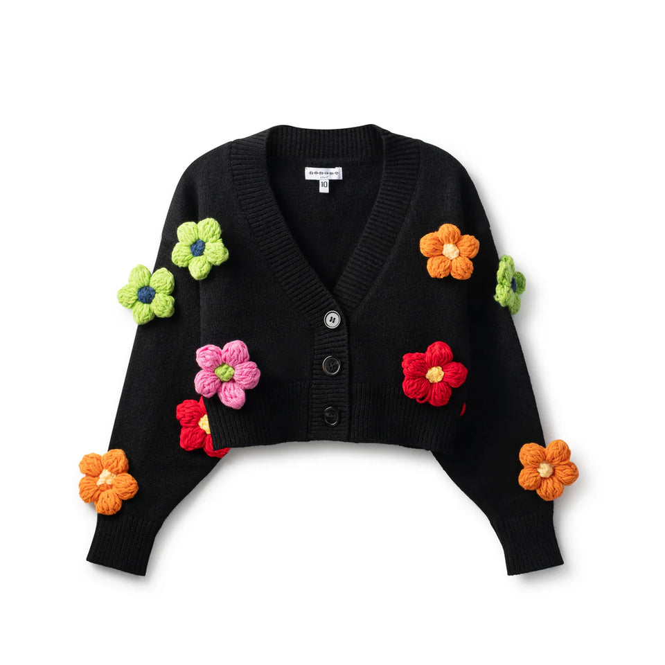 Noname Black Flower Cardigan
