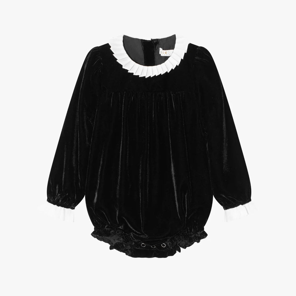 Coco Blanc Black Velvet Romper