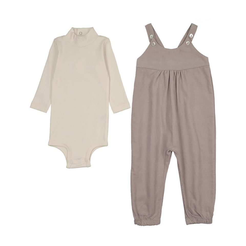Mema Knits Hazy Lavender Corduroy Overall Set