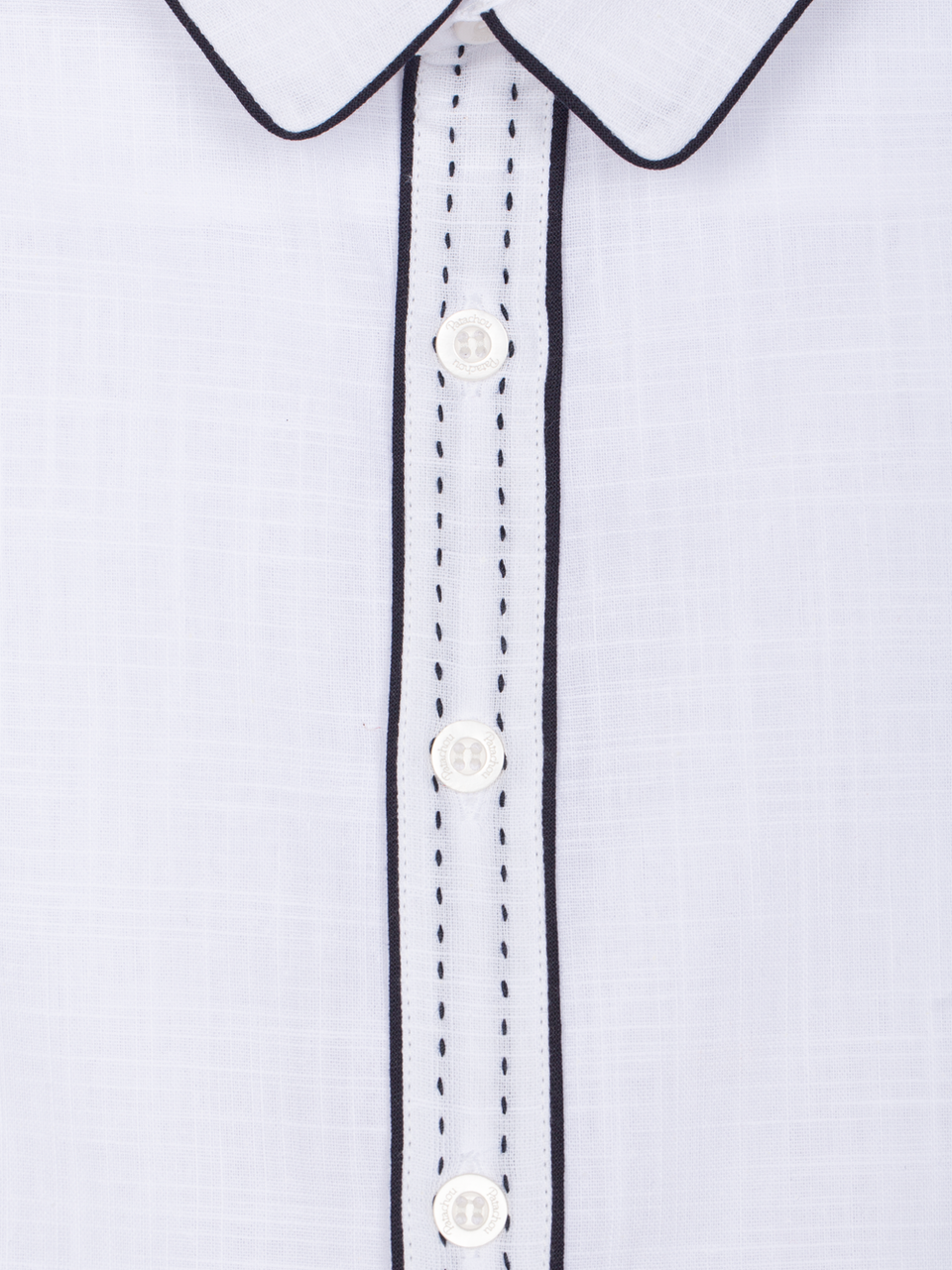 Patachou 360 White/Navy Linen Shirt