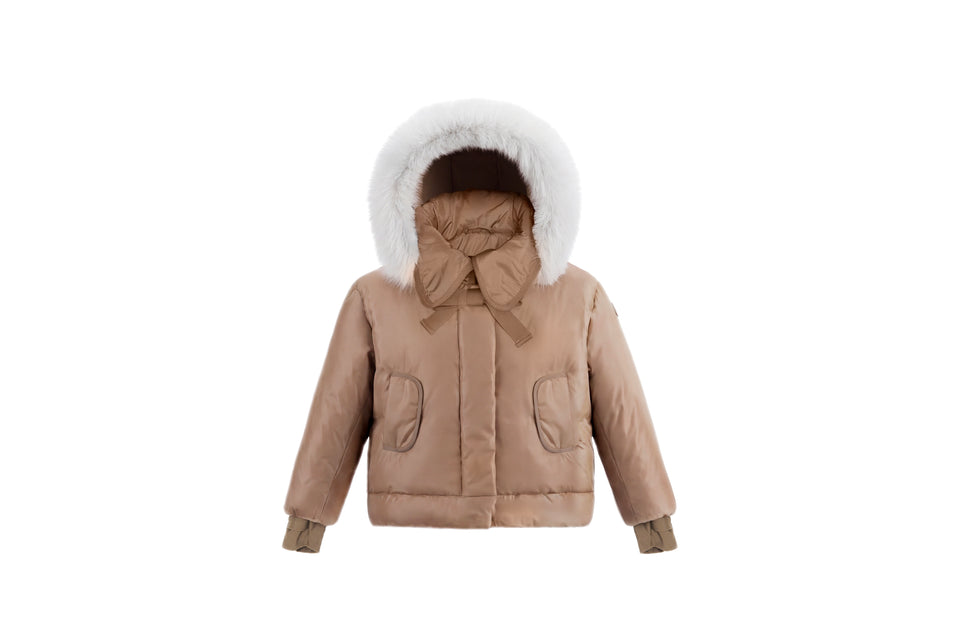Pramie 2635C Camel Tied Bows Jacket