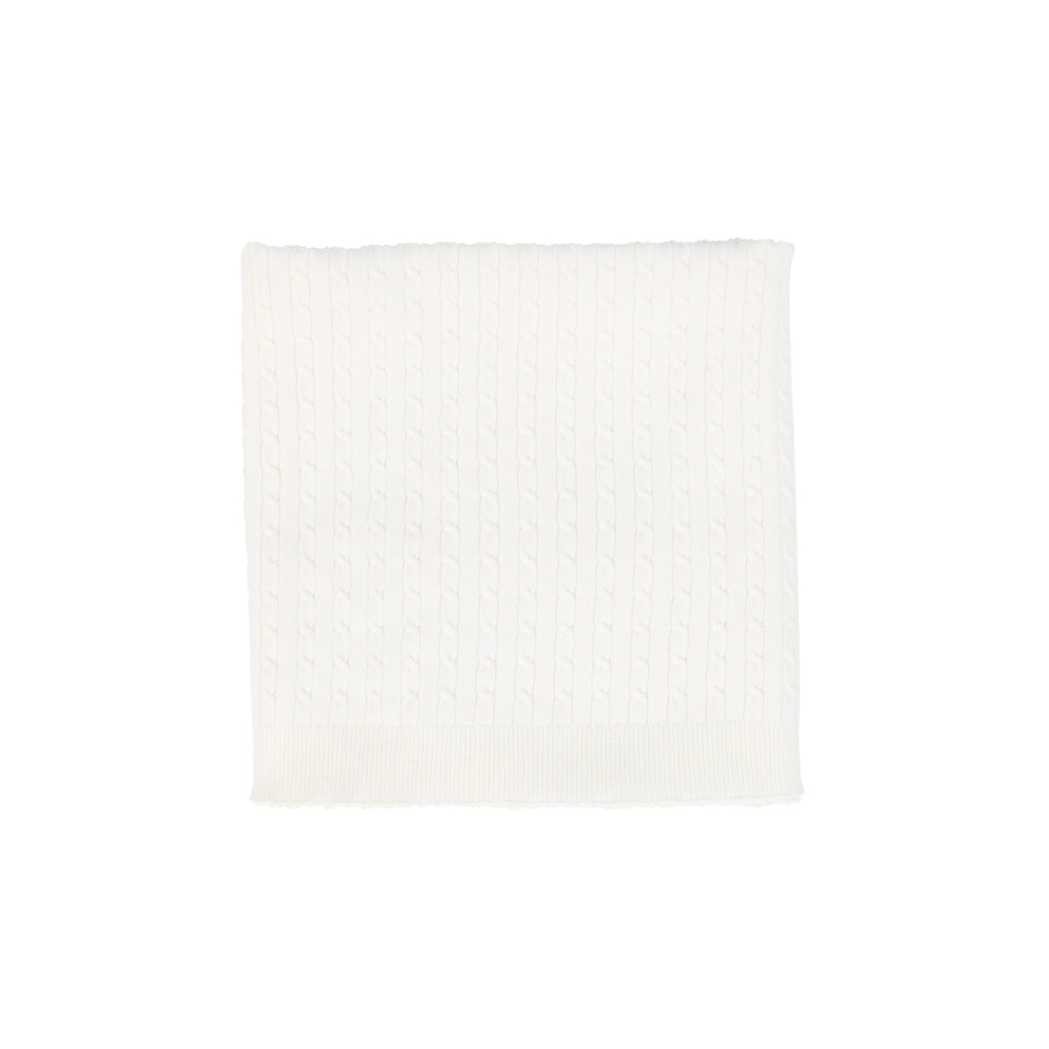 Bebe Jolee Ivory Marled Knit Blanket