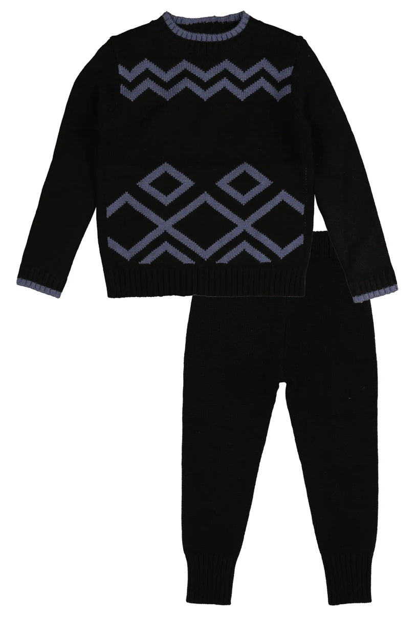 Noma Black Intrasia Chunky Knit Set