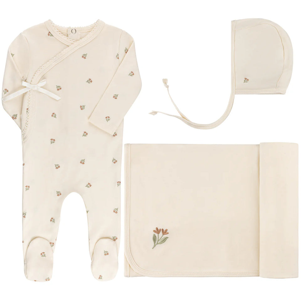 Ely’s & Co. Ivory Tulip Embroidered 3pc Set