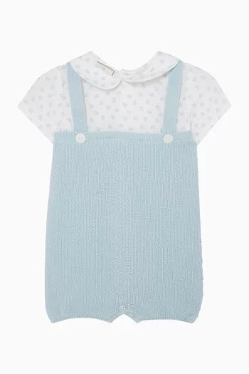 Paz Eden Breeze Blue Knit Romper