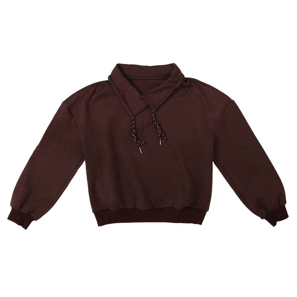 Hev Plum Foldover Collar Sweatshirt