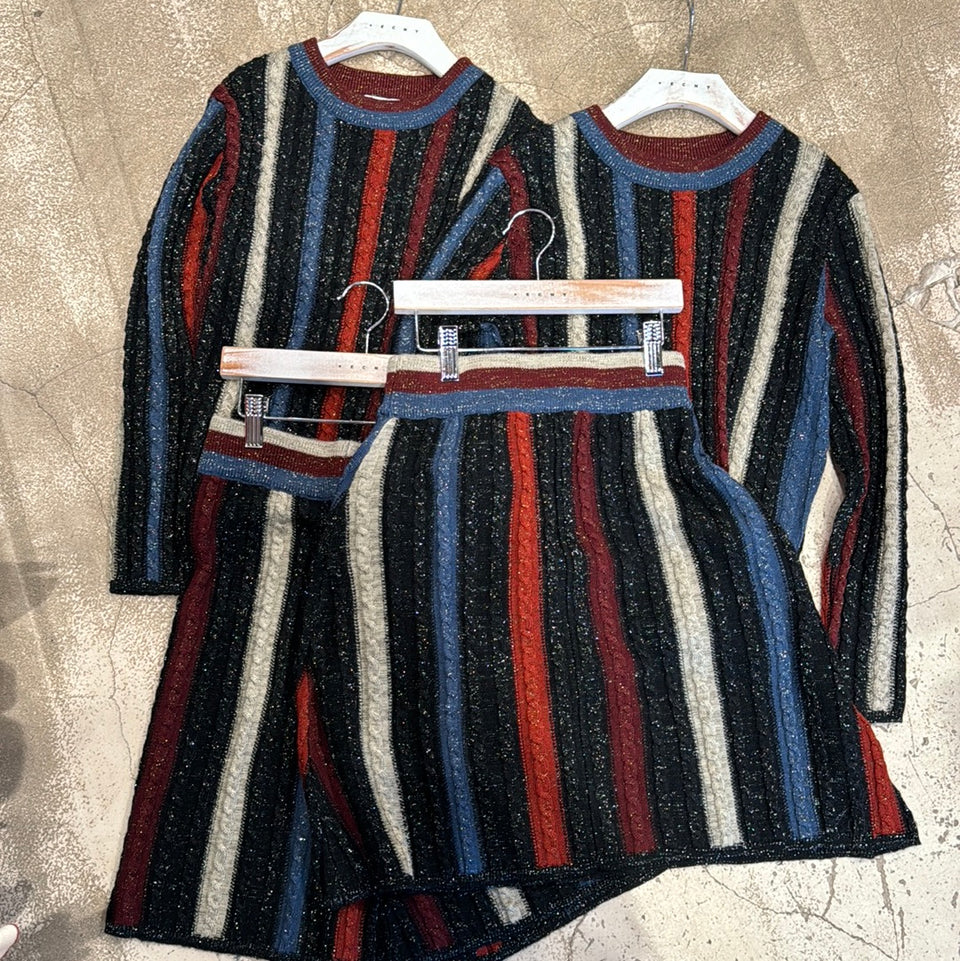 Porter Red/Blue/Cream Striped Shimmer Set
