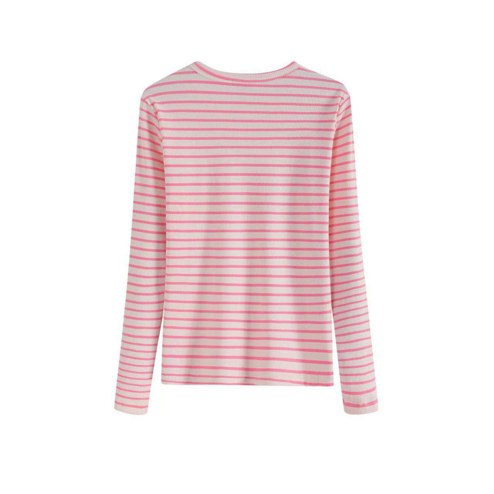 Noname Tan/Pink Stripe Pink Smile T-shirt 1613