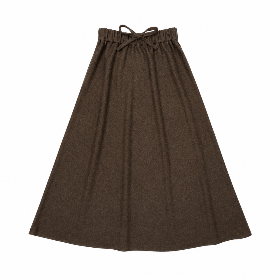 Kin+Kin Brown Wool Maxi Skirt