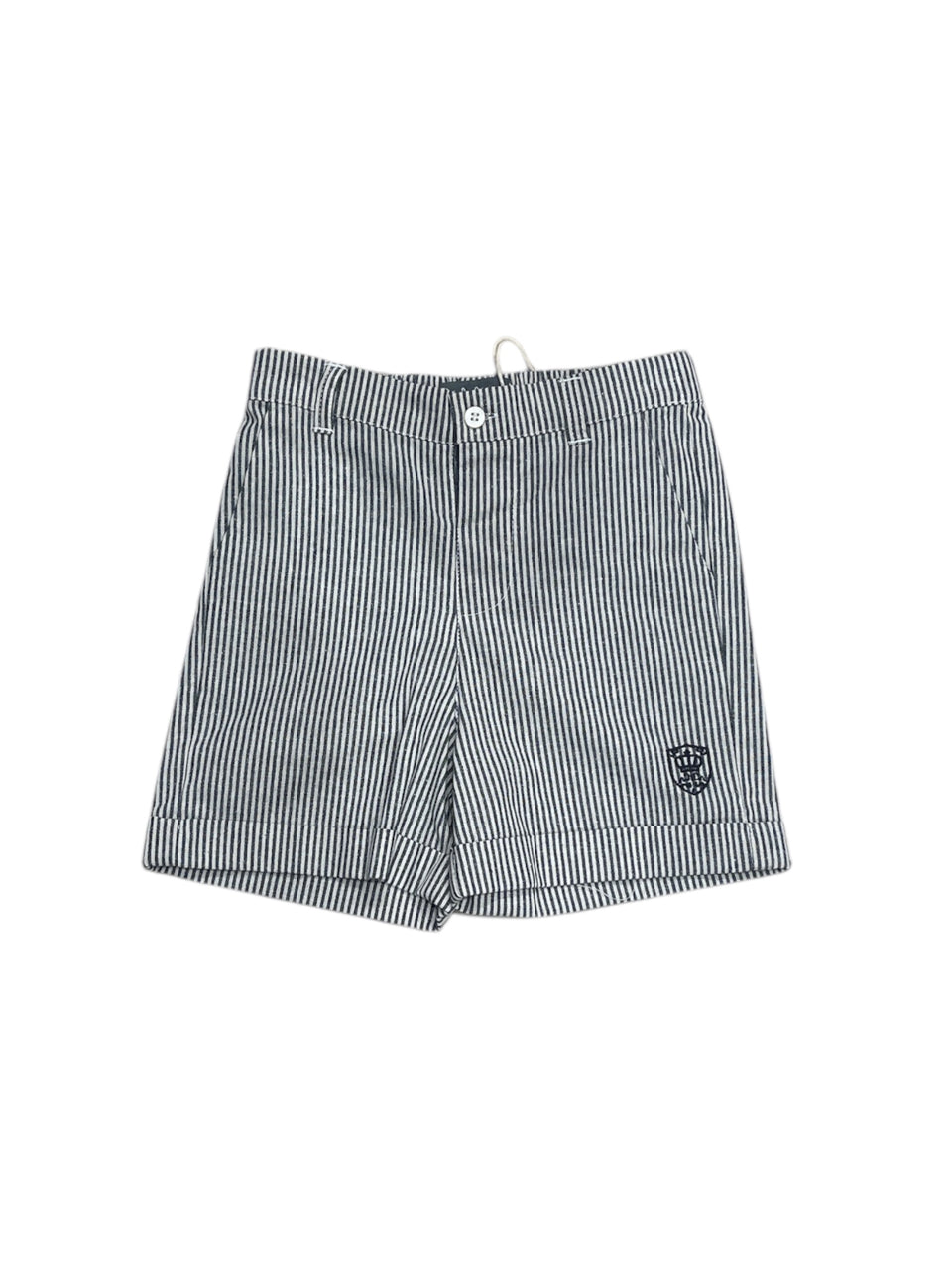 Belati Navy Striped Shorts with Emblem