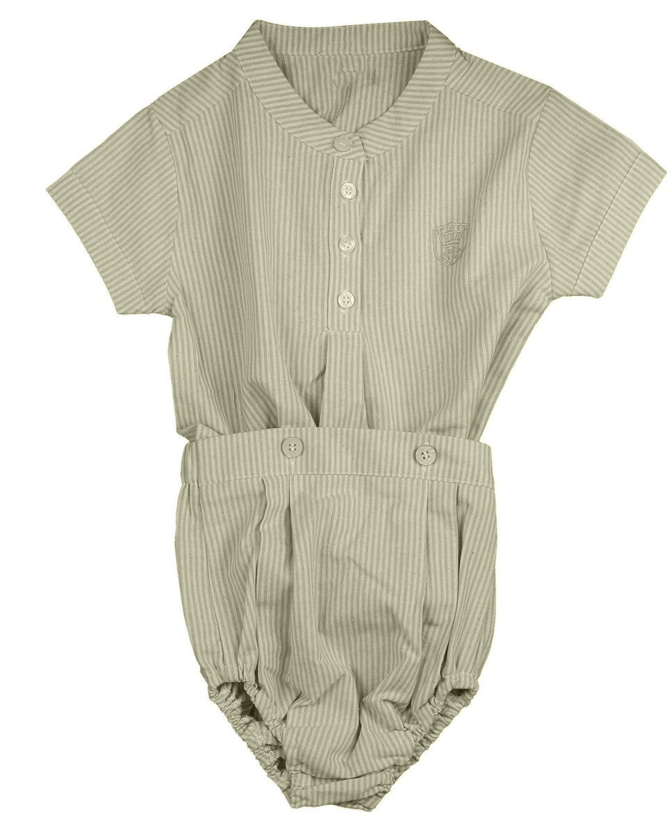 Belati Green Mandarin Collar Bloomer Set