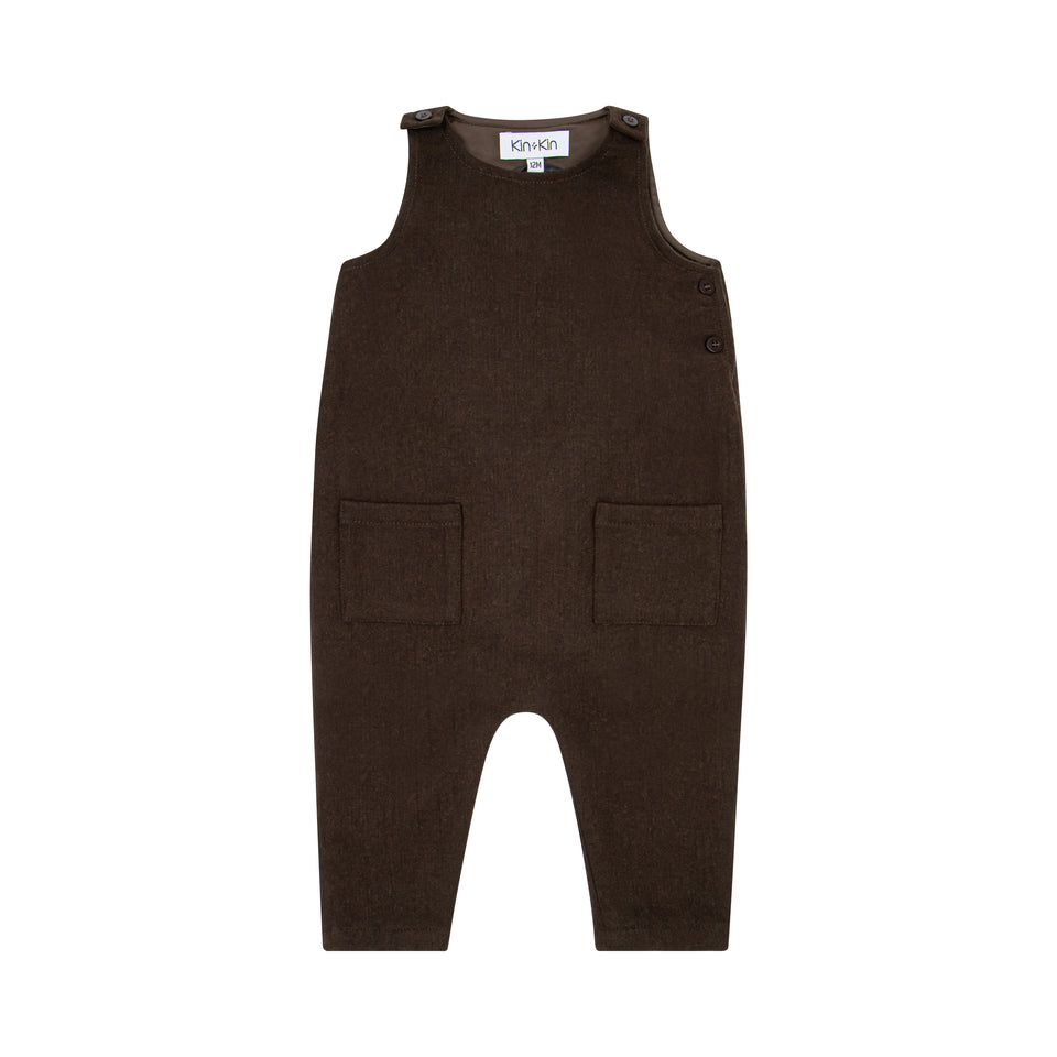 Kin+Kin Brown Boys Long Romper