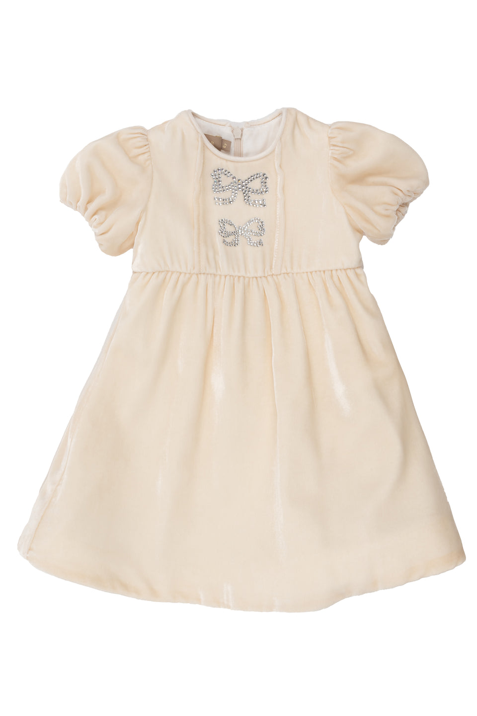 Elie Saab Cream Velvet Baby Dress