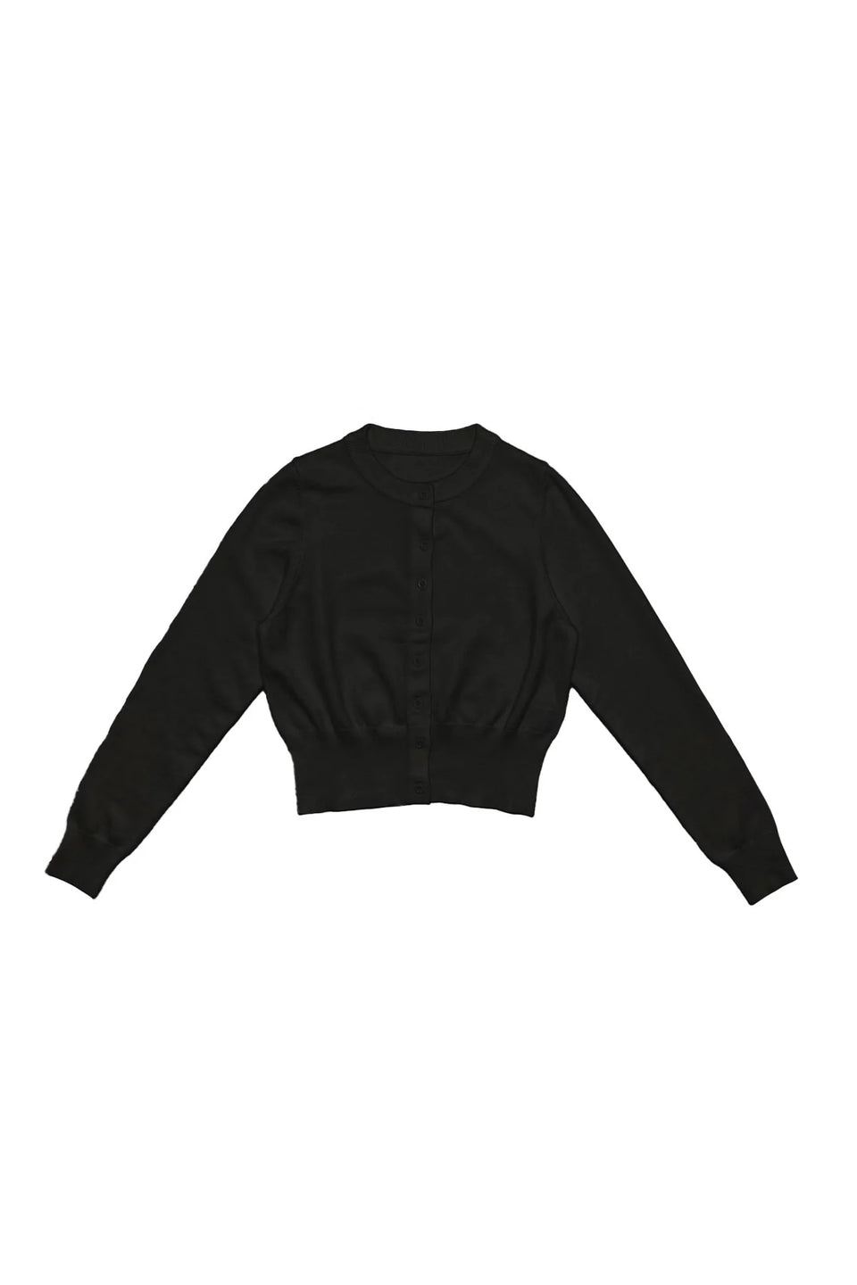 Elle Oh Elle Black Round Neck Cardigan