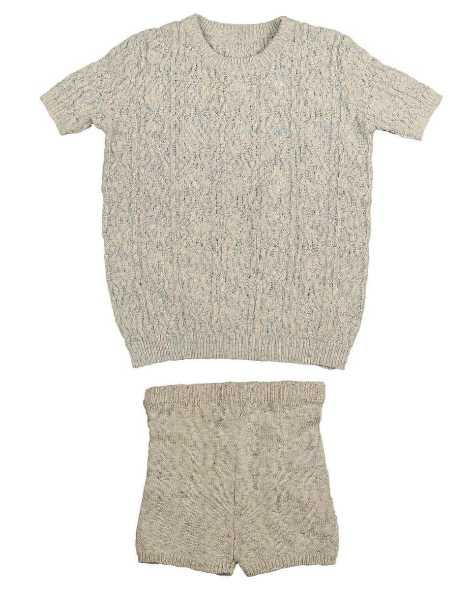 Noma Light Blue Marled Knit Set