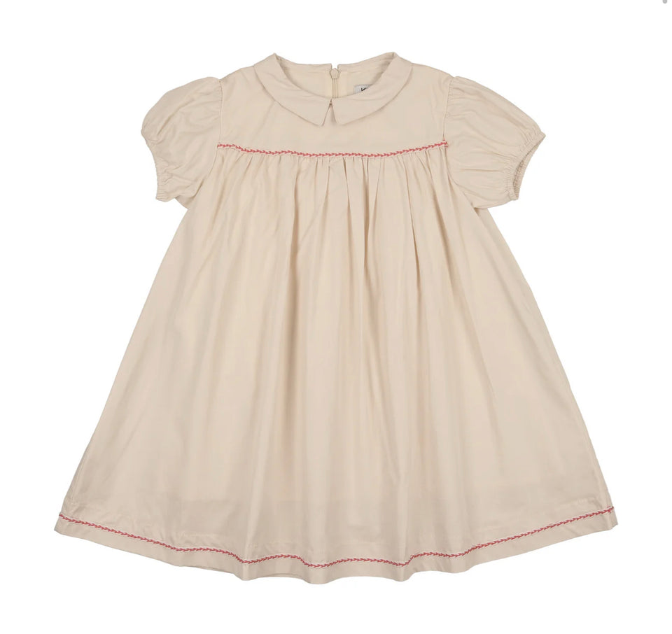 Kin Kin Natural Print Peter Pan Collar Short Sleeve Dress