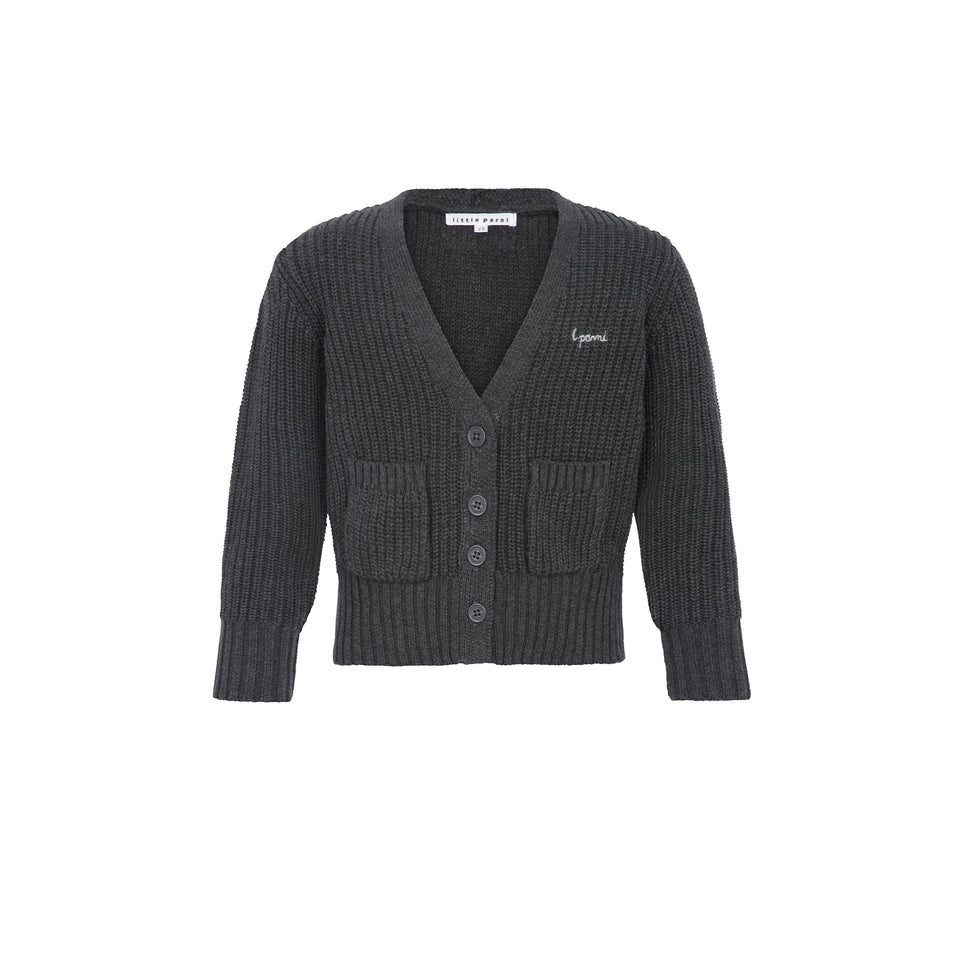 Little Parni Grey Elegant Cardigan