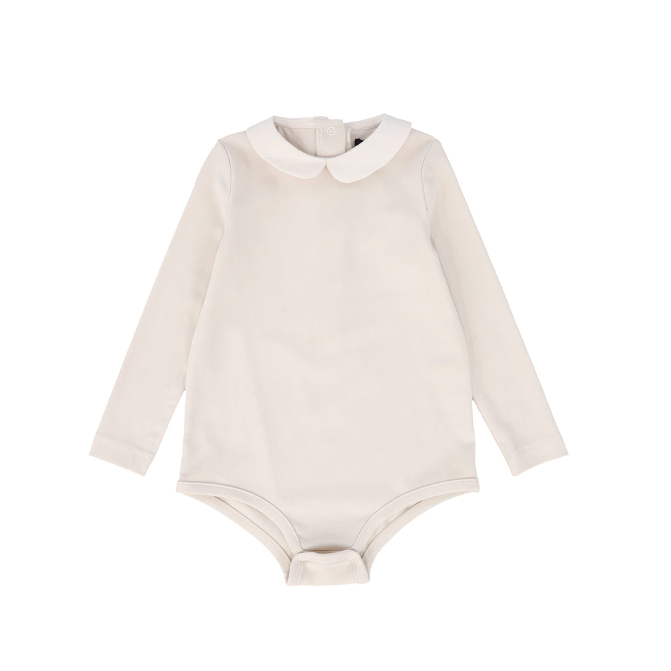 Bamboo Burgundy Button Knit Romper w/ Cream Round Collar Set
