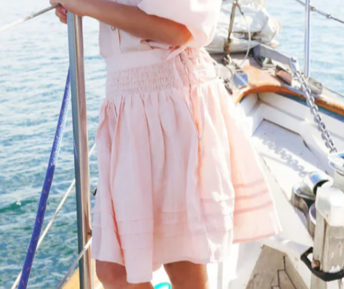 Calla Lili Pink Girl Linen Skirt