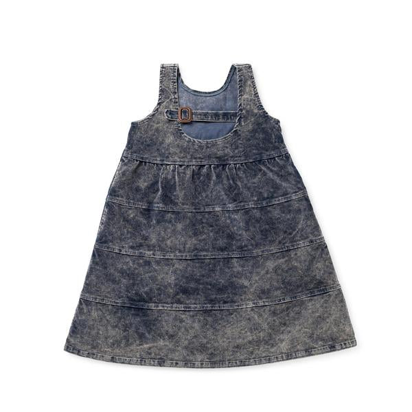 Birnham on the Sea Navy Wash Corduroy Button Tab Jumper