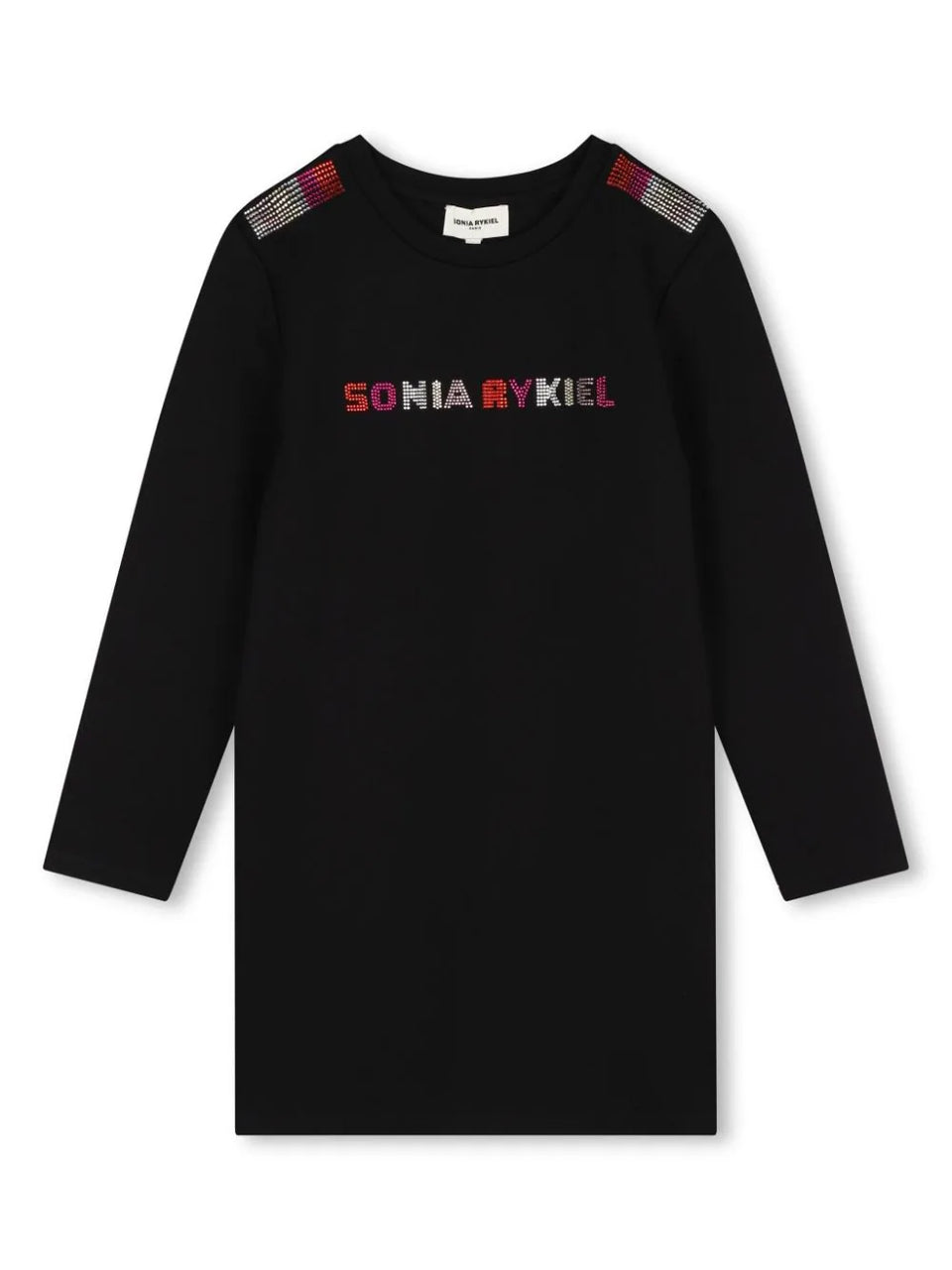 Sonia Rykiel Black Milano Knit Dress w/ Multi Logo