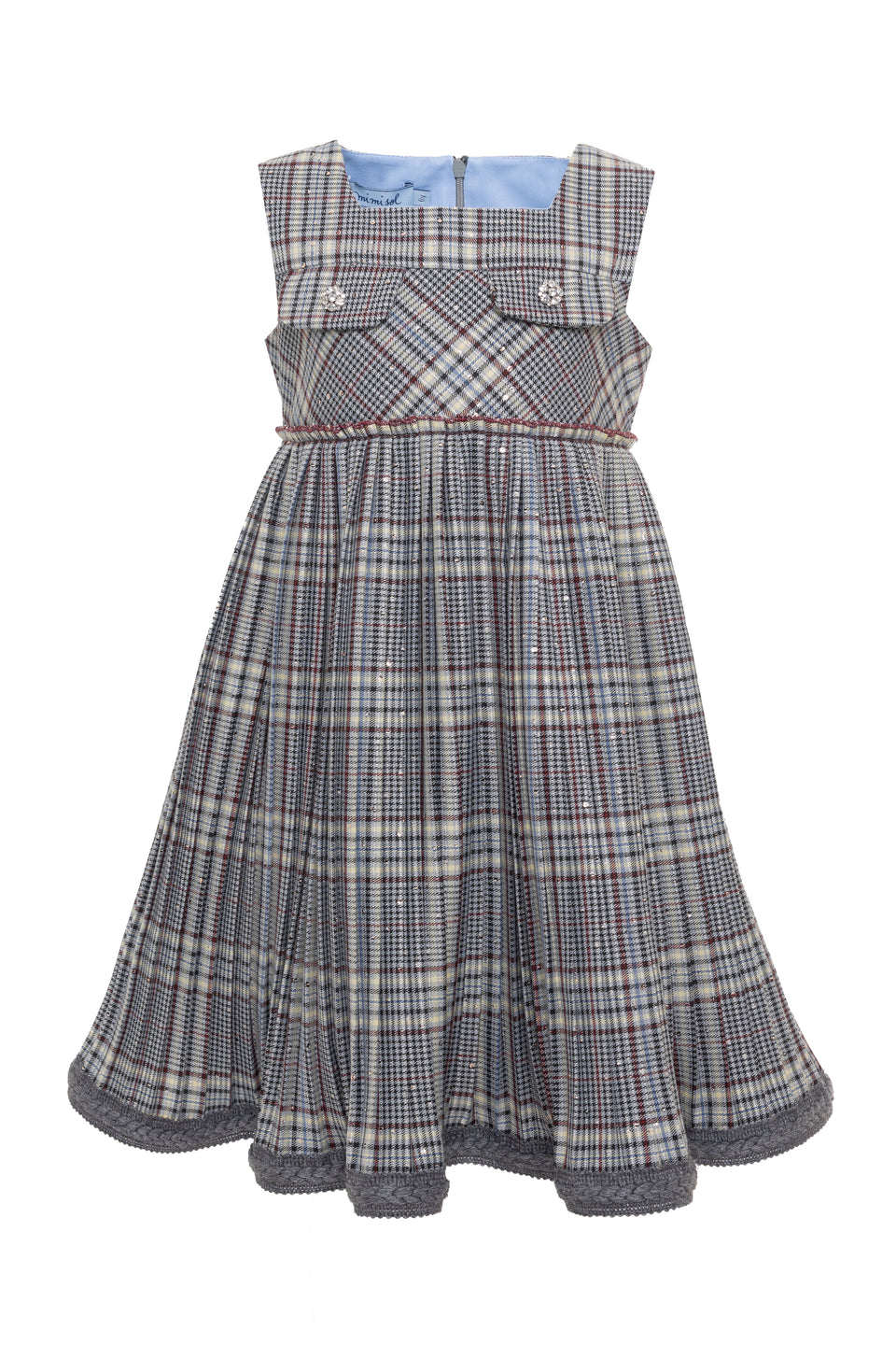 Mimisol Multicolor Tartan Pinafore Dress