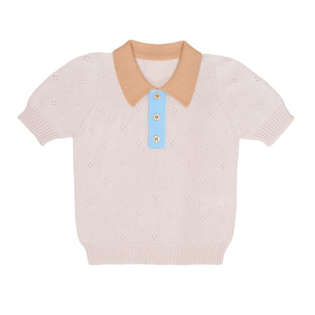 Paade Mode Kai 3/4 SLEEVE Beige Polo Shirt