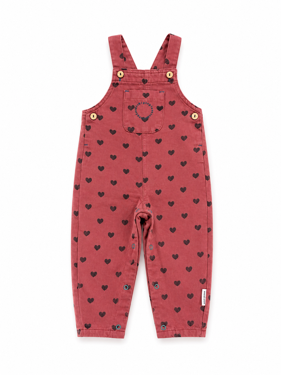 Piupiuchick Pink w/ Black Hearts Overall