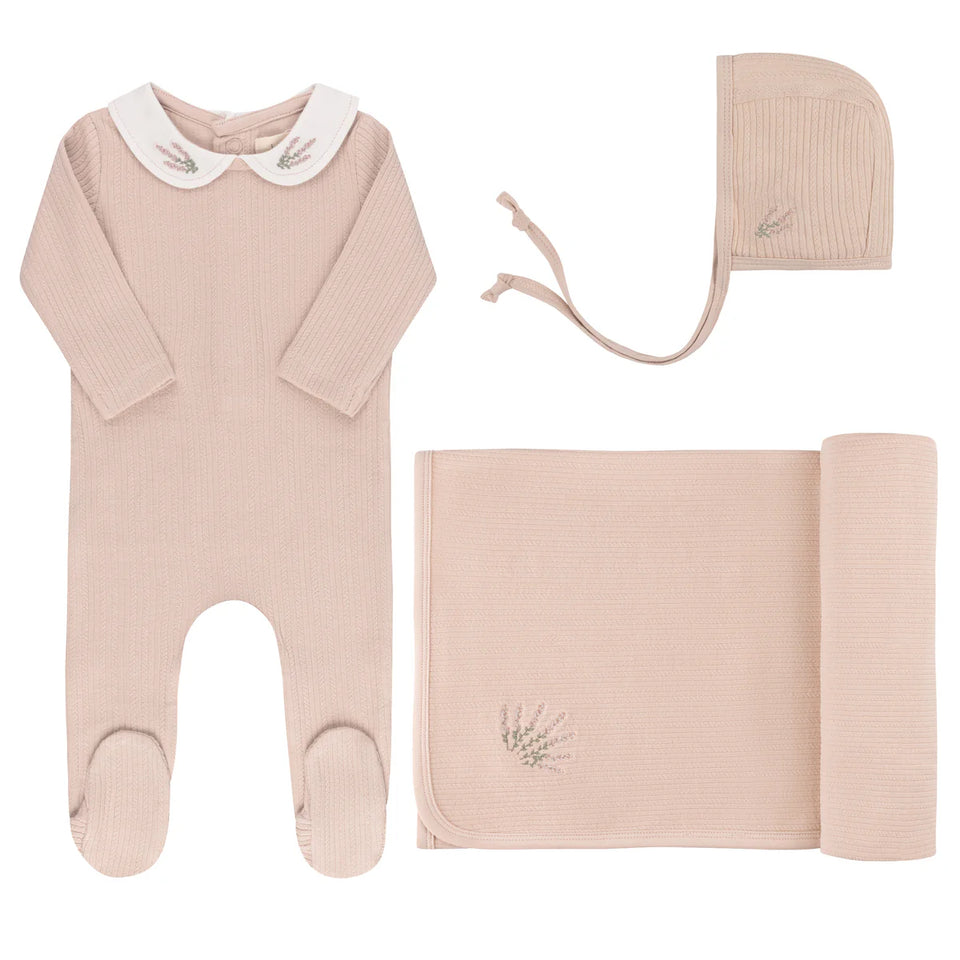 Ely’s & Co. Pink Heather Embroidered 3pc Set
