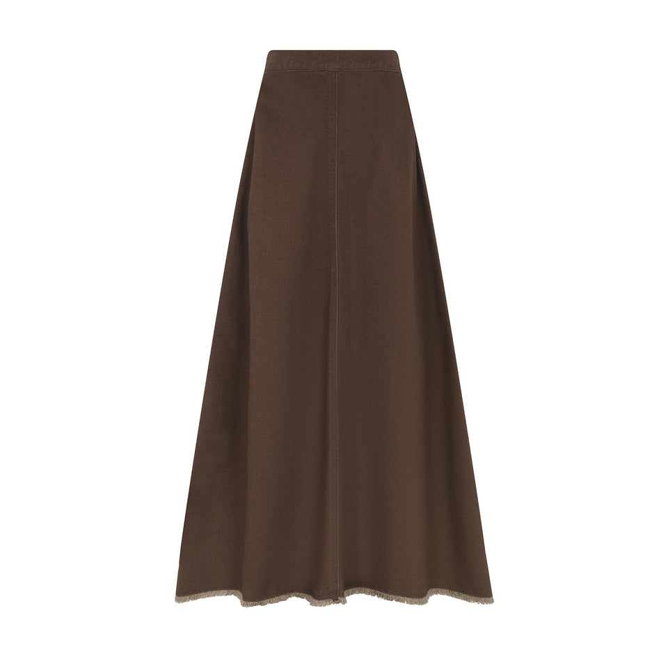 Little Parni Brown Denim Frayed Hem Teen Skirt