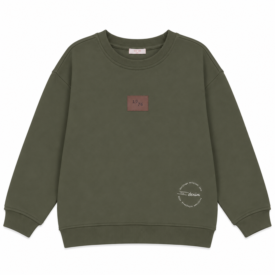 Calla Lili Green Boy Stamp Sweatshirt