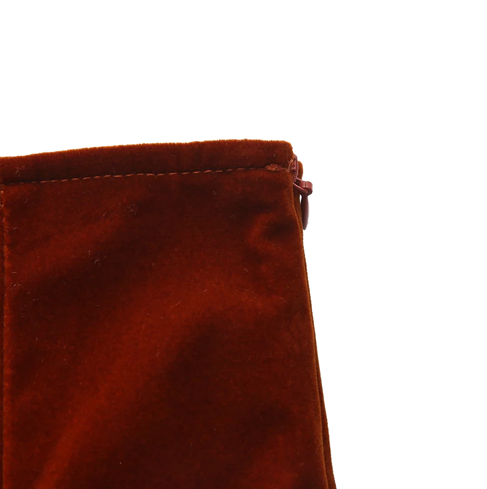 Rust Velvet Open Paneled Skirt