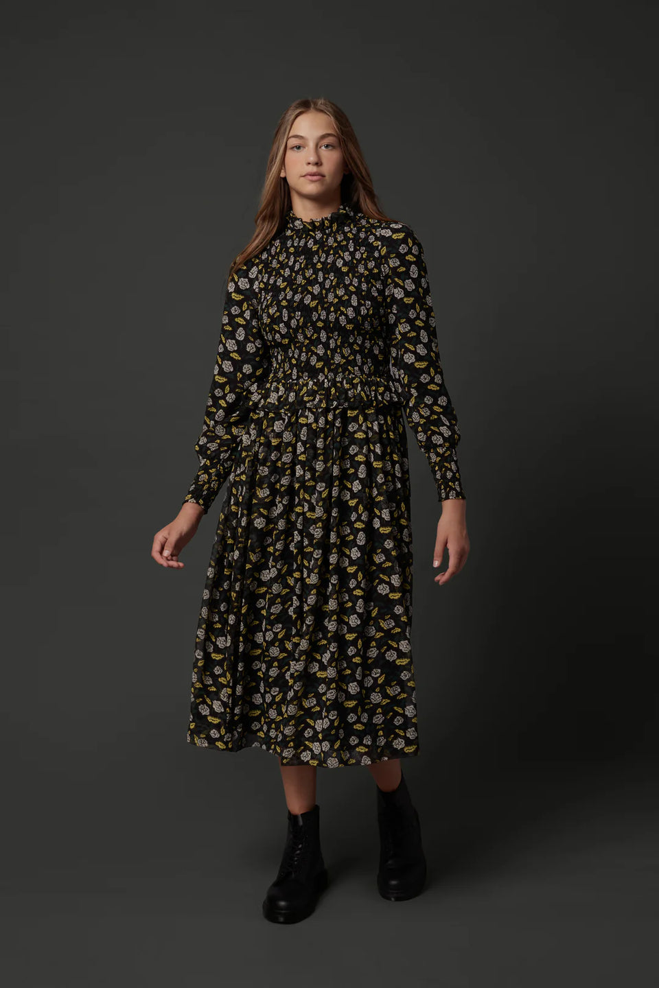 Zaikamoya Yellow Print Dylan Dress