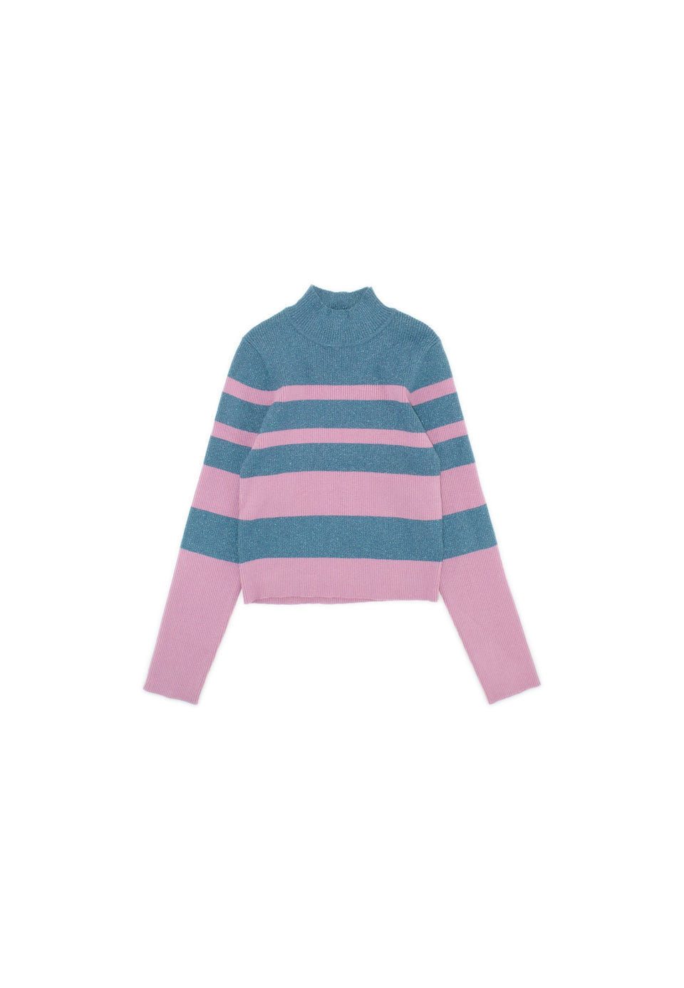 TOBETOO Blue and Purple Striped Sweater