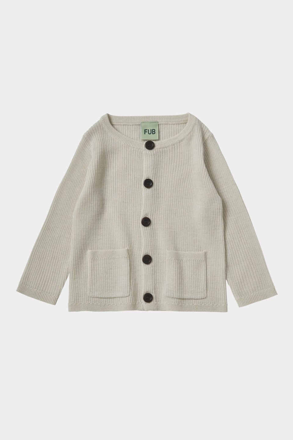 Fub Ecru Ribbed Cardigan Baby Set w/ Leggings