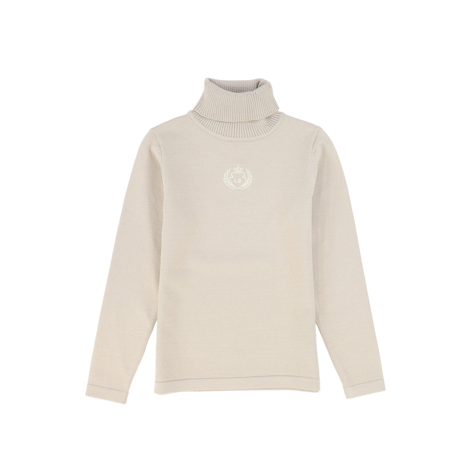 Le Bourdon Camel Fitted Knit Turtleneck