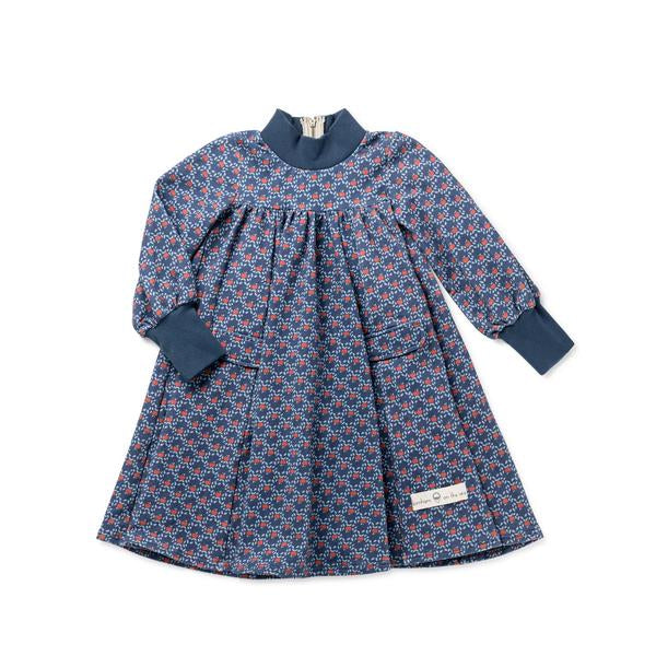 Birnham on the Sea Apple Print Swing Black Zipper Dress
