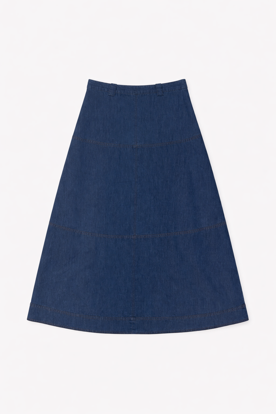 Tea Denim Midi Aline Belted  526 Skirt