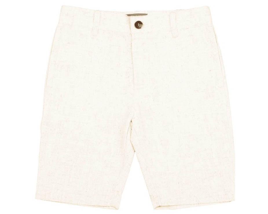 Belati White Linen Shorts