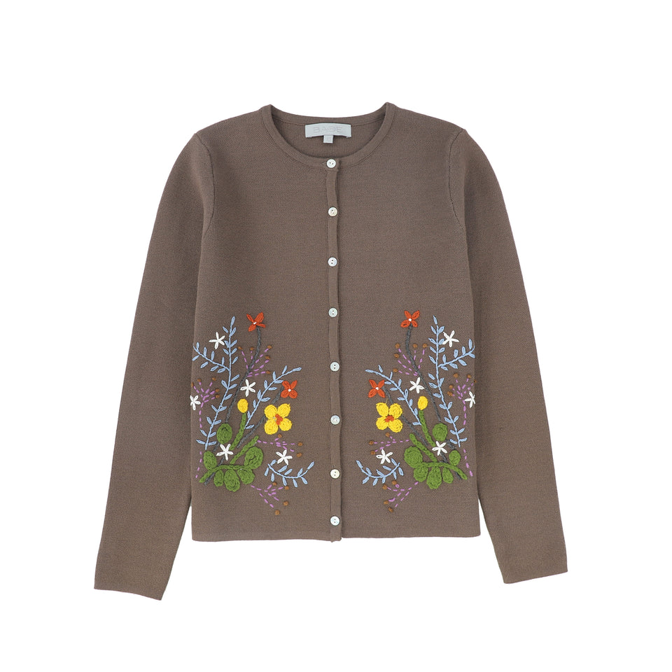 Bace Beige Embroidered Cardigan