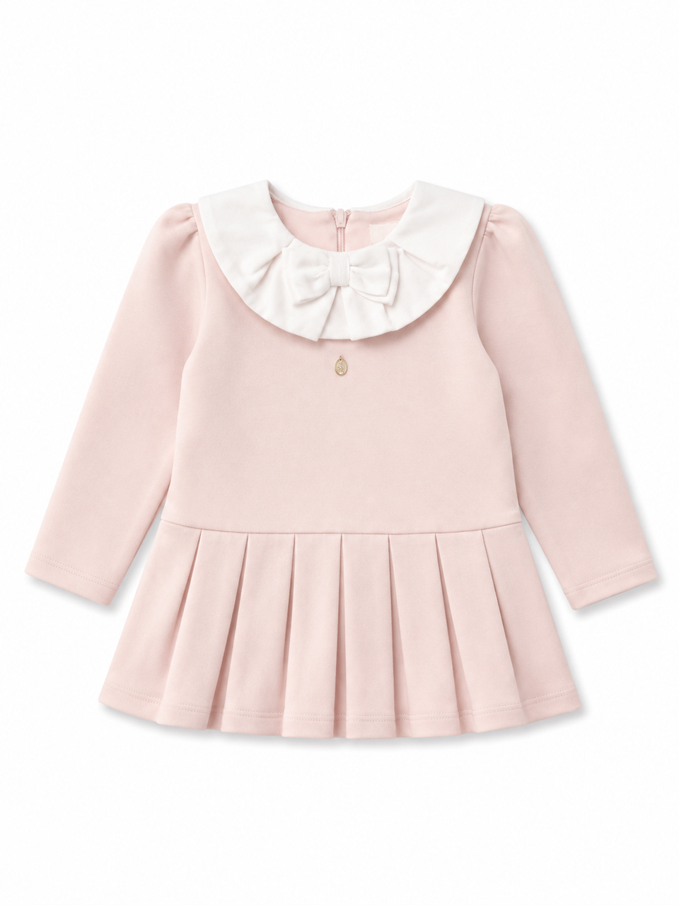 Patachou Pale Pink w/ White Collar Bow Dress