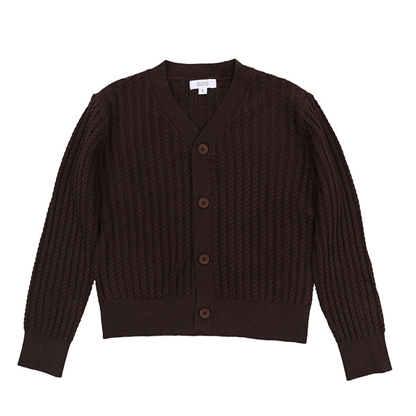 Motu Walter Cable Cocoa Cardigan
