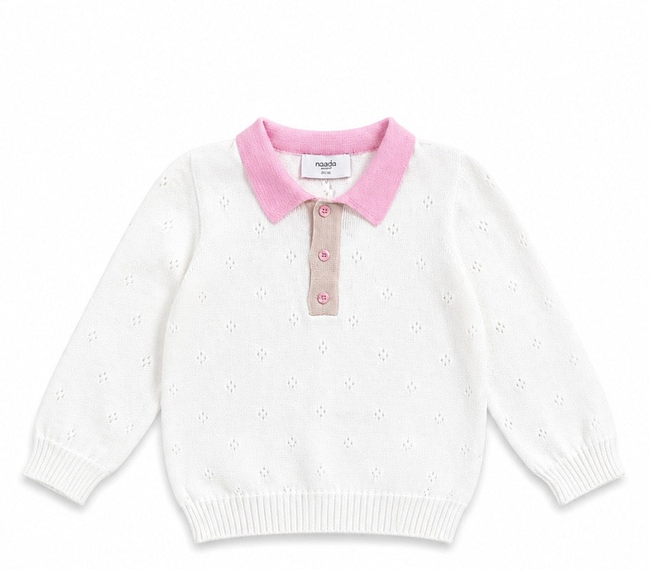 Paade Mode Kai L/S White Polo Shirt