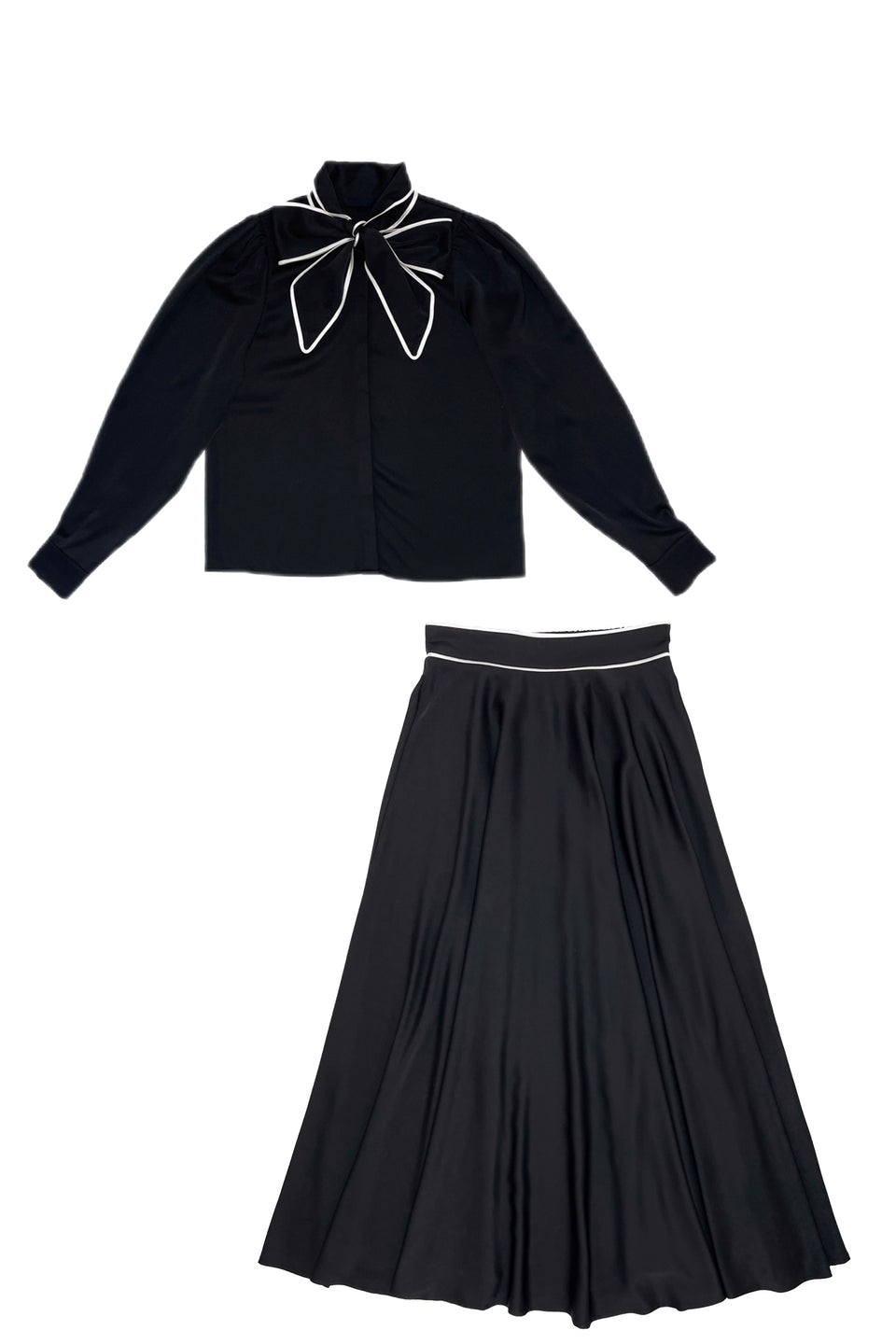 Elle oh Elle Black w/ White Piping Set