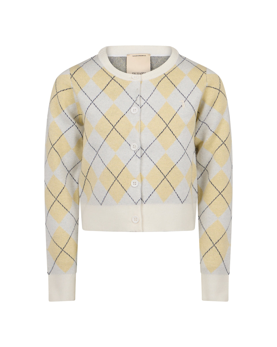 Trussardi Bone Argyle Sweater