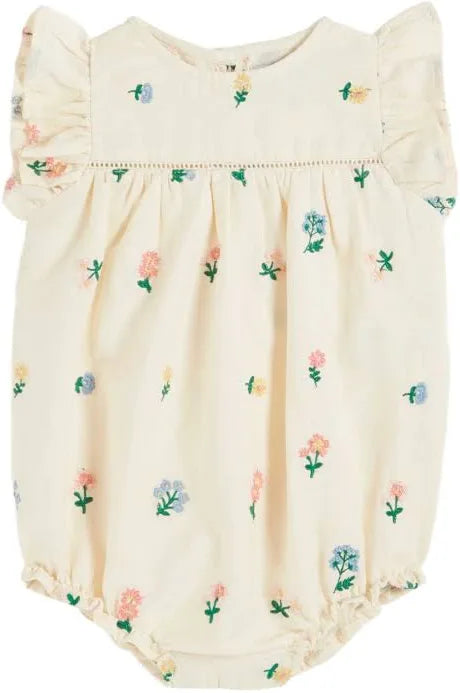 Emile & Ida Banana Embroidered Flowered Romper